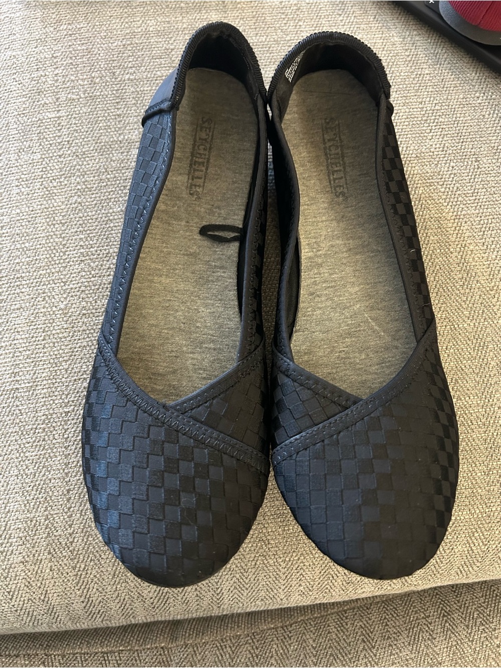 Black Woven Ballet Flats